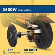 SMATEIGHT Foldable Adults Electric Scooter, 48V 2400W E-scooter with Seat, 40MPH & 40Miles, 10 Street Tires Dual Disc Brake, Full Suspension