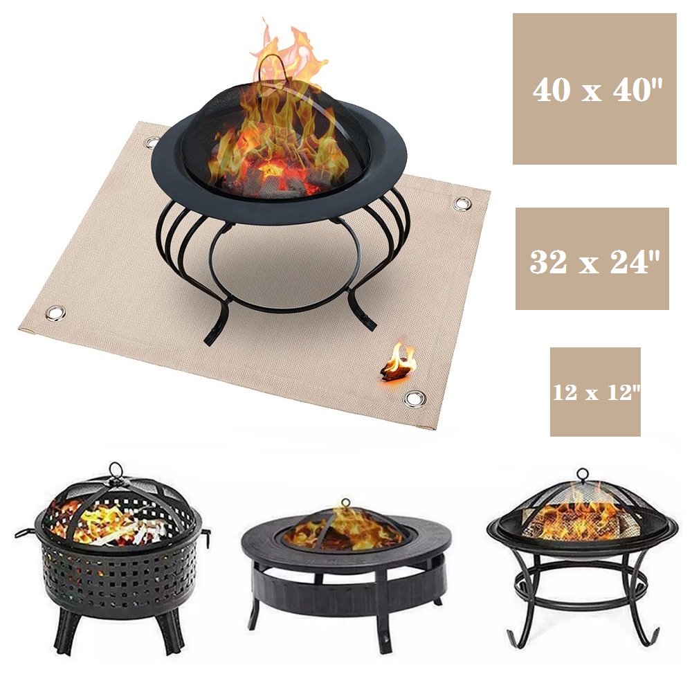 Upgraded Ember Mat, 12/32/40 Fireproof Mat Square Fire Pit Grill Deck  Protective Mat, MUTOCAR Protect Pad for Solo Stove Bonfire, Outdoor Patio  Lawn Campsite from Popping Embers - Walmart.com