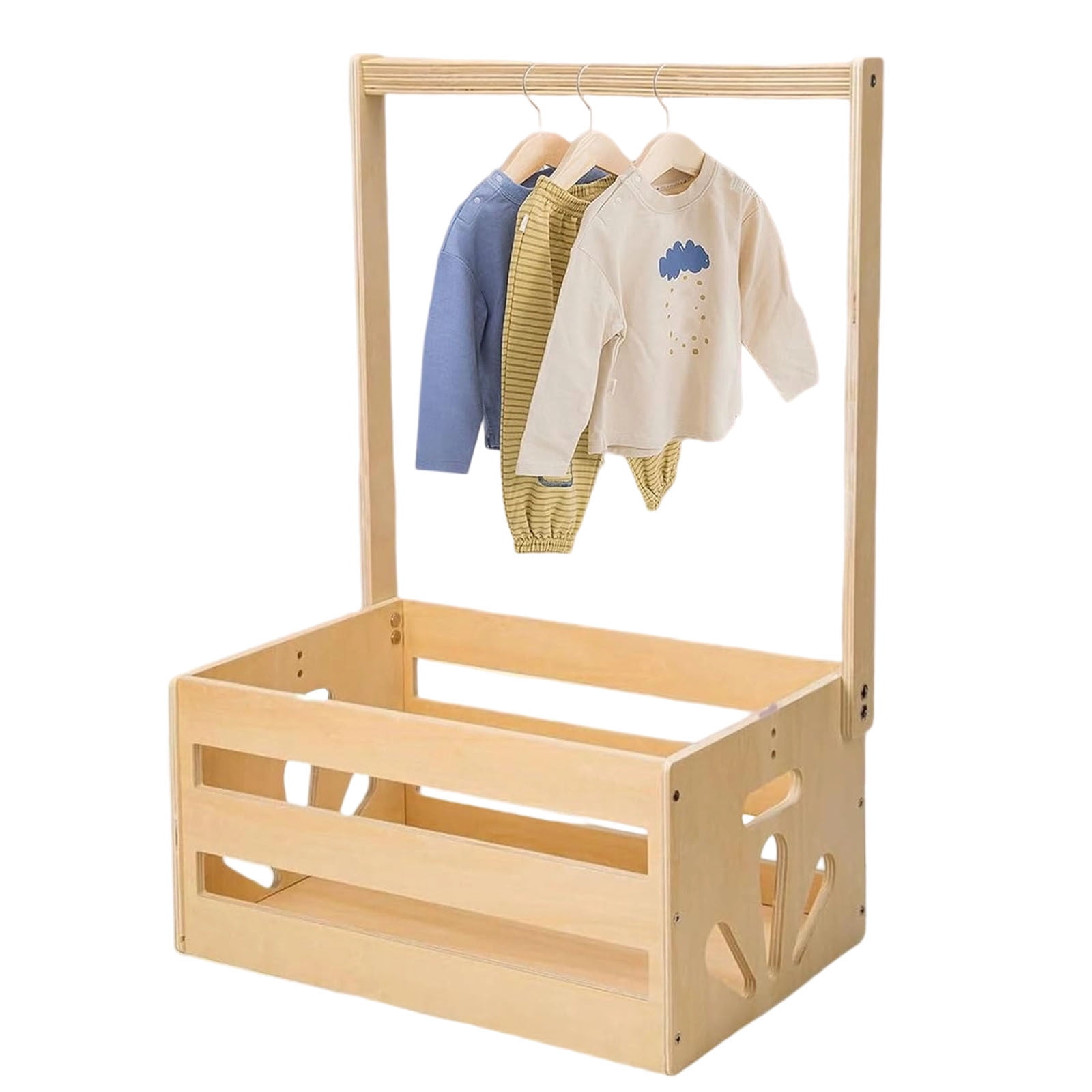 Tgbvmt Wooden Baby Shower Storage Box Durable Solid Wood Construction Easy Installation with Handle Multipurpose Organizer for Baby Clothes Toys Toiletries Nursery Decor Housewarming Birthday Gift