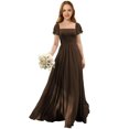 thumbnail image 1 of Vestido largo de gasa Augday para dama de honor, fluido, para niña, marrón 12, 1 of 6