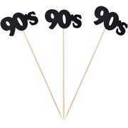 90s Centerpiece Sticks, 12-Pack Table Topper Double-Sided Birthday Party Decorations