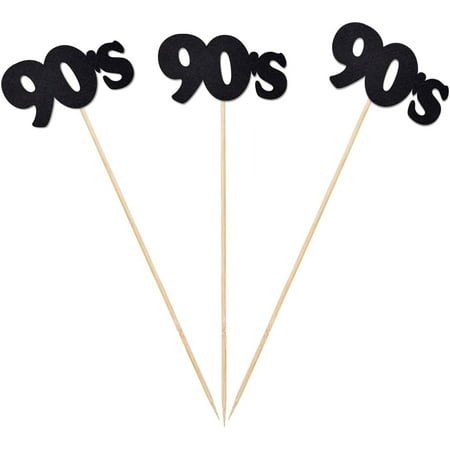 90s Centerpiece Sticks, 12-Pack Table Topper Double-Sided Birthday Party Decorations