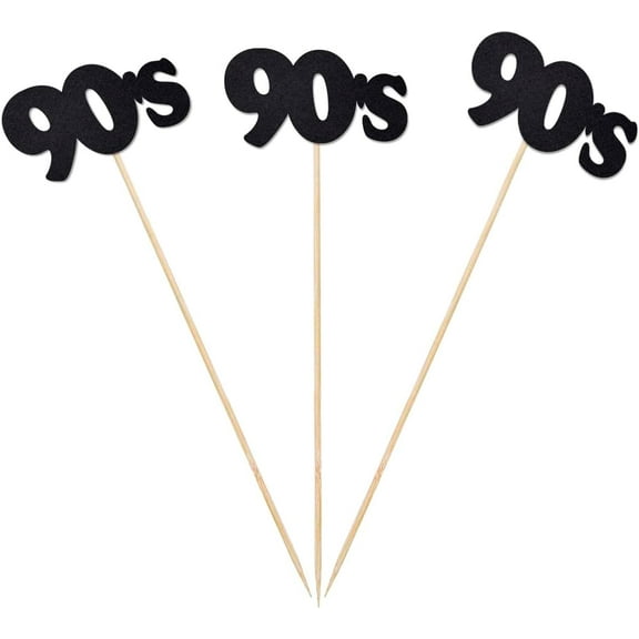 90s Centerpiece Sticks, 12-Pack Table Topper Double-Sided Birthday Party Decorations