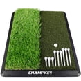 thumbnail image 1 of Alfombrilla de golf CHAMPKEY de doble césped, 13 x 17 cm, con 9 tees de golf, 1 of 7