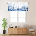 thumbnail image 2 of Vintage Eiffel Tower Window Curtain Valance Blue Floral Butterfly Romantic Rod Pocket Window Valance for Living Room Bathroom Bedroom Kitchen 54 by 18 in, 1 Panel, 2 of 6