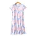 thumbnail image 2 of beishanbush Christmas Clearance Nightgowns for Women Cotton Sleep Shirts Womens Short Sleeves Print Night Shirts Soft Sleepwear, 2 of 4