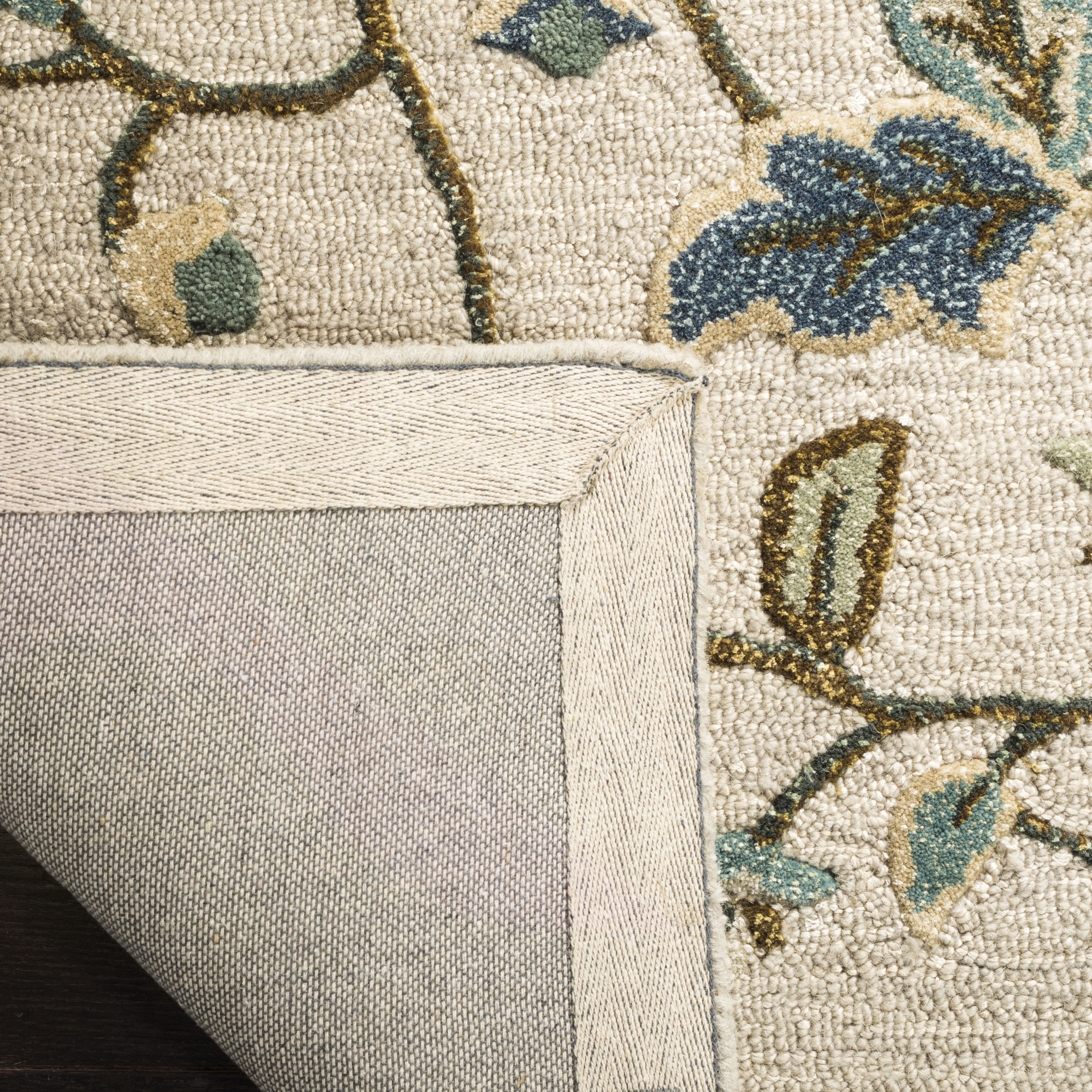SAFAVIEH Martha Stewart Autumn Woods Floral Area Rug, Colonial Blue, 9'6" x 13'6"