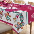 thumbnail image 5 of Merry Christmas Gingerbread Man Rectangle Tablecloth 60 x 120 Inch, Magenta Xmas Peppermint Candy Decorative Table Cloth Dining Table Cover, Snowflake Holiday Dinner Party Picnic Decoration, 5 of 5