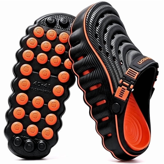 Knivor Garden Clogs for Men Sporty Foam Runner EVA Cloud Slides with Massage Footbed Lightweight Non Slip Breathable Outdoor Indoor Beach Shower Garden Water Shoes