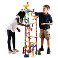 thumbnail image 4 of Marble Genius Marble Run Extreme Set - 145 Complete Pieces + Free Instruction App (125 Translucent Marbulous Pieces + 20 Glass Marbles), 4 of 5