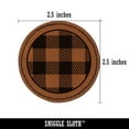 thumbnail image 2 of Buffalo Plaid Pattern 2.5" Faux Leather Round Engraved Iron-On Patch - Brown, 2 of 6