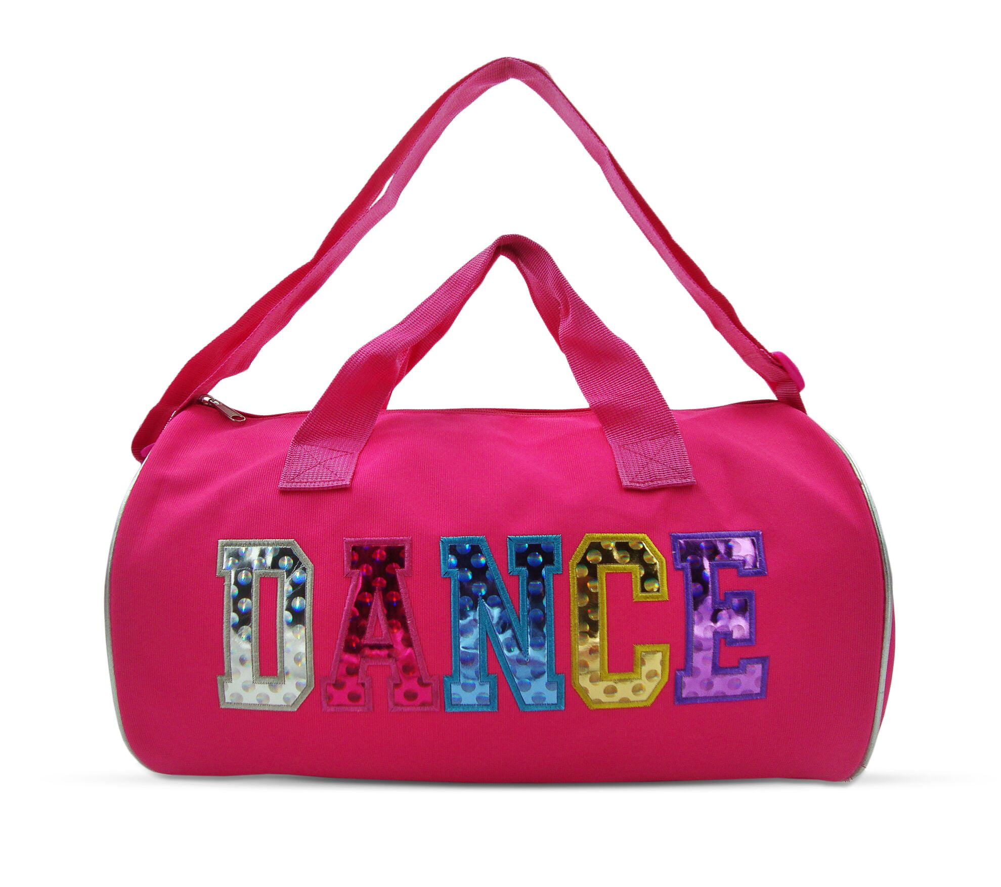 Dance Duffel Bag With Multicolored Dance Print Fuchsia