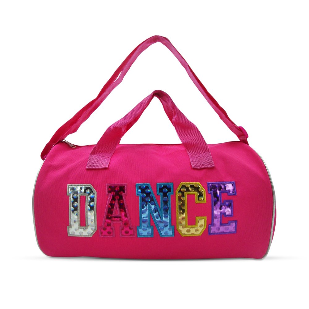 Dance Duffel Bag With Multicolored Dance Print Fuchsia