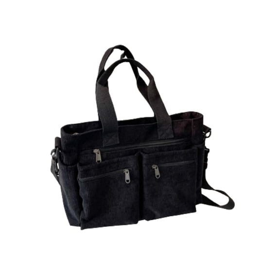 YIMWNYI Women's Large Capacity Corduroy Shoulder Bag, Multi-Compartment Handbag with Adjustable Strap, Zipper Pockets, Stylish and Practical Tote for Daily, Work, Shopping, Travel