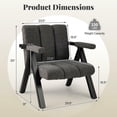 thumbnail image 6 of Resenkos Oversized Contemporary Accent Chair with Sturdy Metal Frame and Armrests, Gray, 6 of 8
