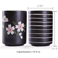thumbnail image 2 of YSTIANN 2 PCS Tea Cup - 10oz Handle-less Ceramic Tea Cups with Cherry Blossom & Line Pattern, Transitional Chinese Design WJ85-5645, 2 of 6