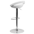 thumbnail image 6 of Flash Furniture Wilson 2 Pack Contemporary White Plastic Adjustable Height Barstool with Rounded Cutout Back and Chrome Base, 6 of 13
