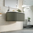 thumbnail image 3 of Eviva Haven 39"W x 22"D Green Wall-mounted Bathroom Vanity with White Solid Surface Integrated Sink Top, 3 of 10
