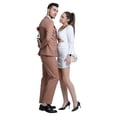 thumbnail image 4 of Men's 3pc Solid Skinny Fit Suit Set with Peak Lapel & Double Breasted Vest, 4 of 4