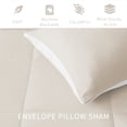 thumbnail image 5 of Exclusivo Mezcla Lightweight Reversible 3-Piece Comforter Set All Seasons, Down Alternative Comforter with 2 Pillow Shams, Oversized Queen Size, Beige/White, 5 of 7