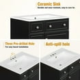 thumbnail image 2 of Eowynic 24" Black Bathroom Vanity Cabinet with Ceramic Sink, 2 Drawers, 1 Door, 2 of 9