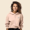 thumbnail image 3 of Dalix Ghost Embroidered Fleece Zip Hoodie Cold Fall Winter Women in Peach S Small, 3 of 5
