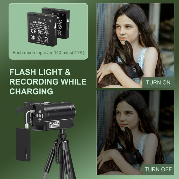 MARVUE Video Camera Camcorder 2.7K 50MP 16X Zoom Vlogging Camera