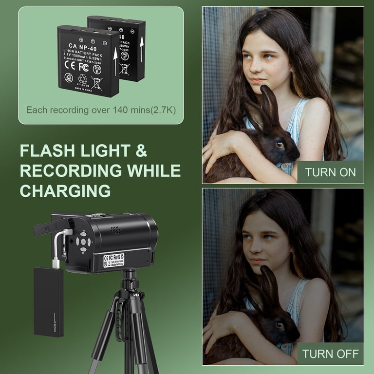 MARVUE Video Camera Camcorder 2.7K 50MP 16X Zoom Vlogging Camera