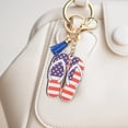 thumbnail image 1 of Fiudx Decoraciones navideñas para interiores Llavero con diseño del Día de la Independencia en madera, llavero colgante, decoración para coche, bolso, accesorios, llavero, etc., 1 of 6