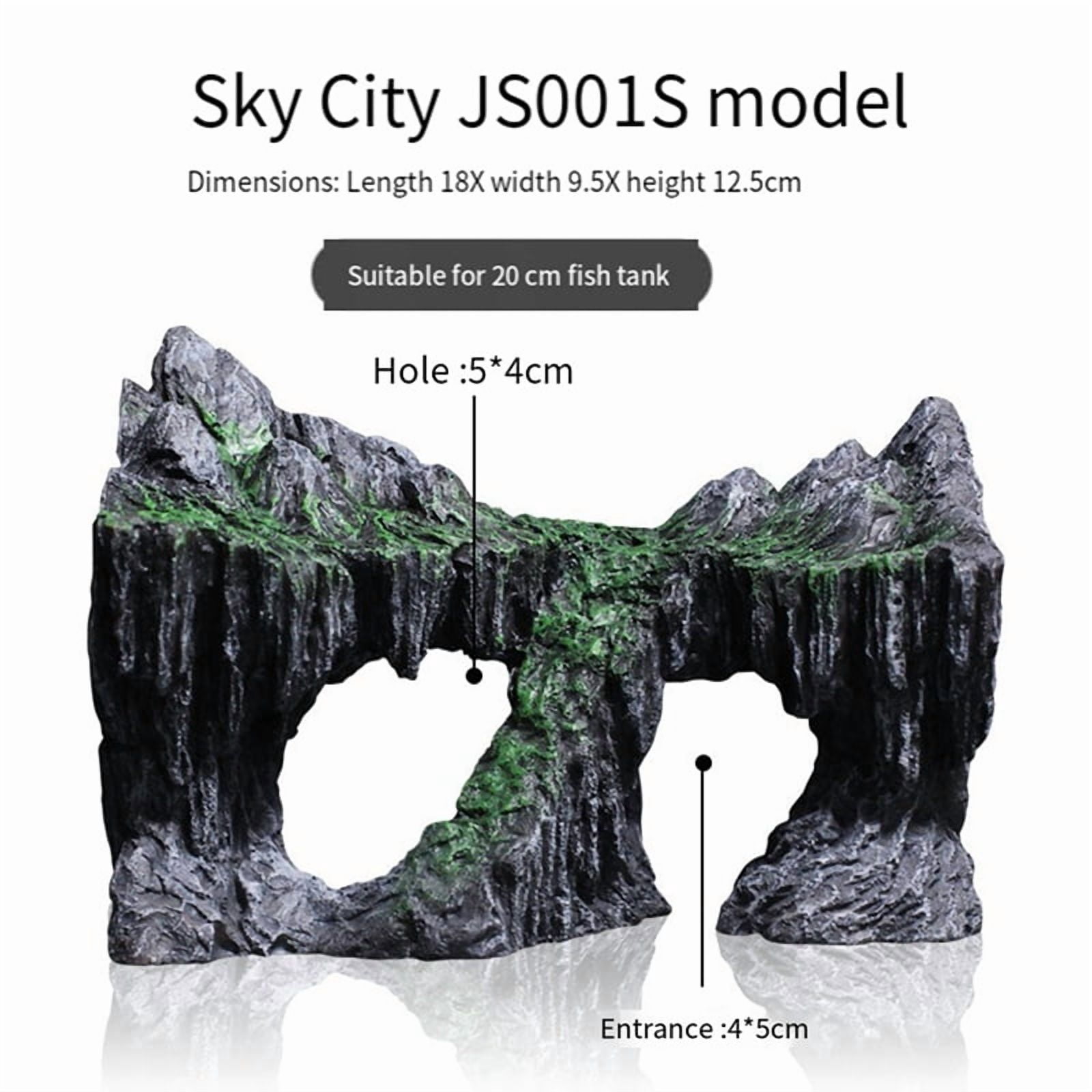 Resin -Aquarium Decoration Fish Tank Simulated Rock Mountain Ornament Rocks Cave for Fish Rest Hide Play Breed,A