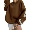 thumbnail image 2 of Women Loose Sweatshirts Letter Print Thickened Long Sleeve Tops, 2 of 3