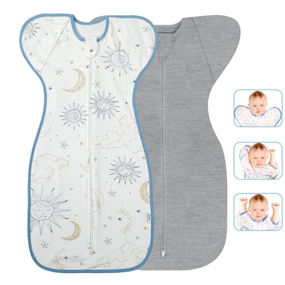 Swaddle Sleep sack 0-3 Months 2-Piece Transition Swaddle, Arms up Swaddle Arms in/out, Infant Sleep Sack Wearable Blanket for Boy Girl