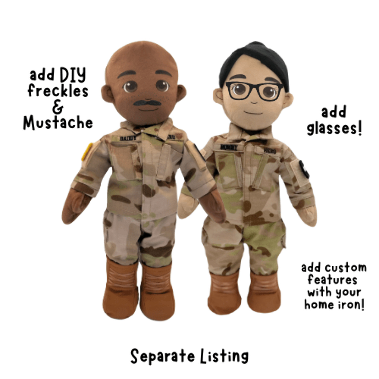 Customizable  Recordable My Hero Soldier: Plush Army Daddy Doll
