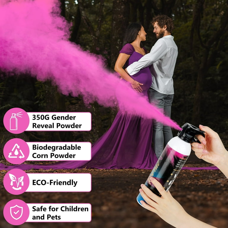 Gender Reveal Smoke Bombs,100% Biodegradable Butterfly Confetti Powder  Cannon,Memorable Baby Gender Reveal Party Supplies Decorations & Ideas，2  PACK PINK 