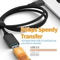 thumbnail image 2 of KOMI Nylon braided USB 3.0 male to female high-speed transmission data cable Computer hard drive camera printer extension cable, 2 of 5