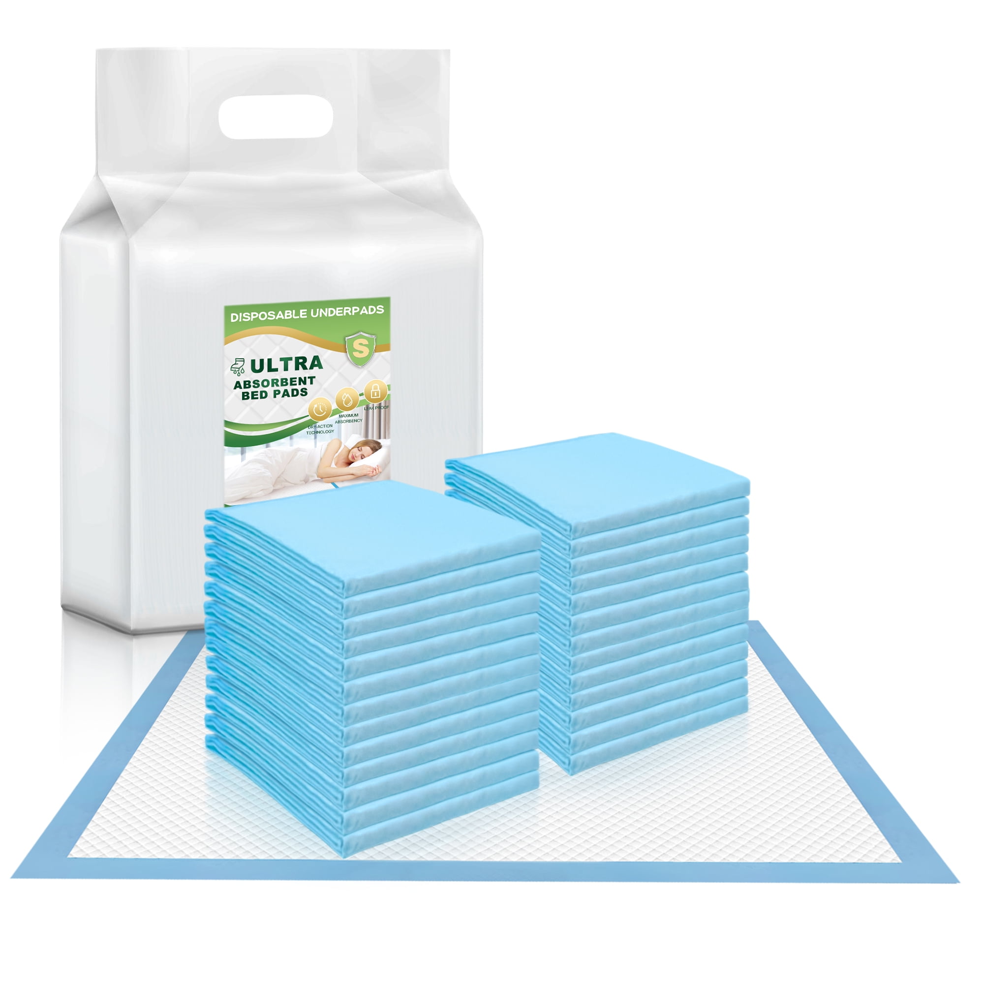 Disposable Underpad,15PCS/Bag Super Absorbent Disposable Urine Pad  Incontinence Bed Pads Industry-Leading Standards 
