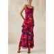 thumbnail image 4 of Vestido largo PRETTYGARDEN 2025 con estampado floral escalonado de verano para mujer, 4 of 9