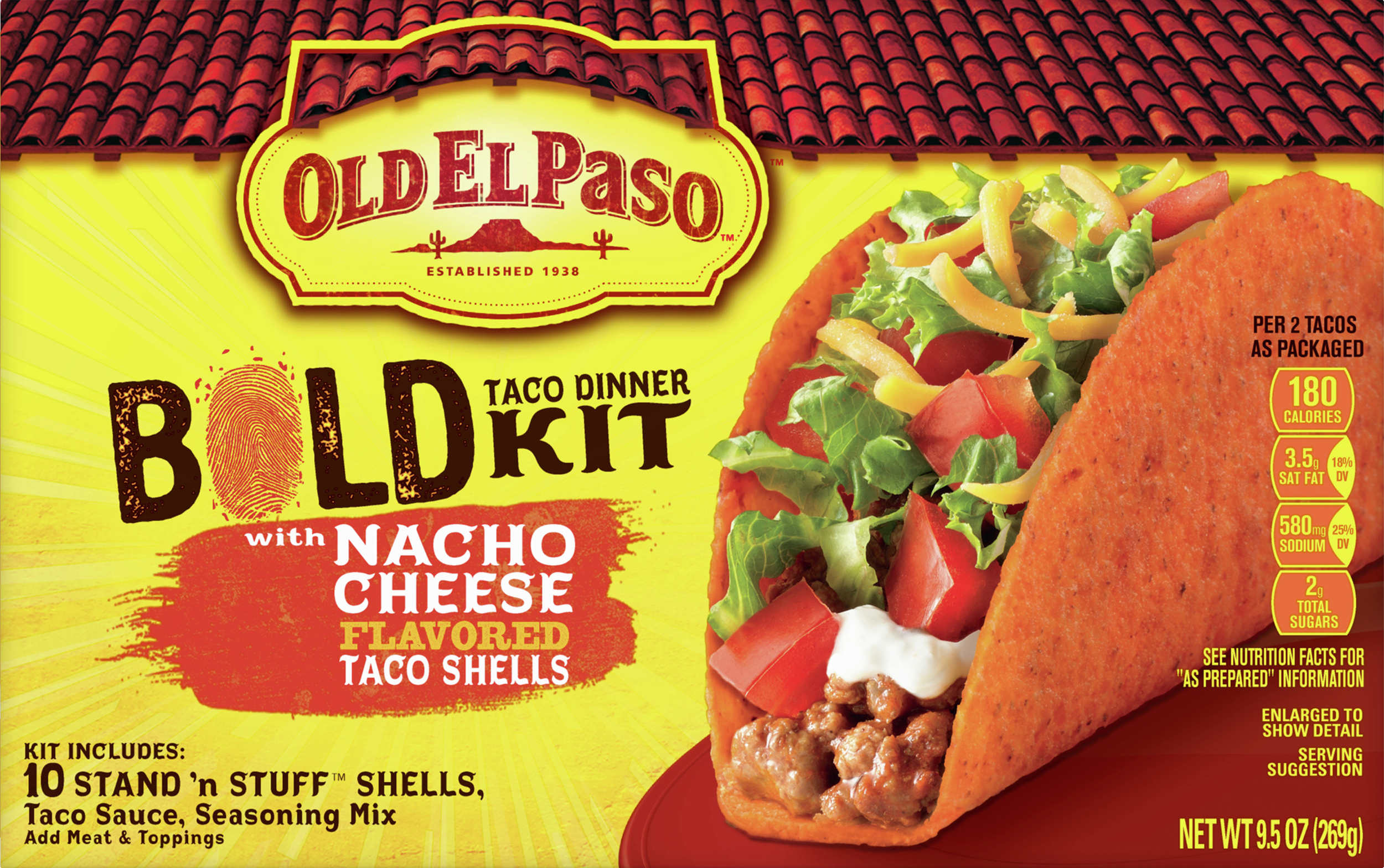 Old El Paso Stand 'N Stuff Bold Nacho Cheese Flavored Taco Dinner Kit