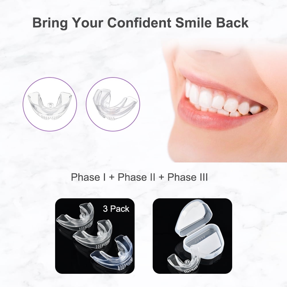 Three-Stage Mouth Guard Teeth Aligner Clear Braces for Adults, Orthodontic Dental Trainer for Straighter Teeth,Teeth Straightener for Adults