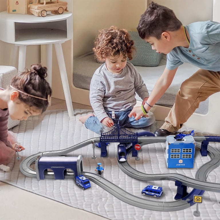 HDJ 92PCS Motorized Train Play Set, Electric Track Set for Kids