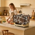 thumbnail image 3 of Renewold Toaster Oven Protective Cover Polyester Countertop Appliance Cover for Countertop Convection Oven Air Fryer Kitchen Accessories, 20.5 x 16.5 x 10 Inches, Brown Beige Cow Print, 3 of 7