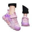 thumbnail image 3 of LIIPEE Girls Boys Sneakers Gradient Color Hook And Loop Strap Closed Toe Non- Sports Mesh Shoes Child Casual Party Sneaker,Light Purple,11.5-12 Years, 3 of 9