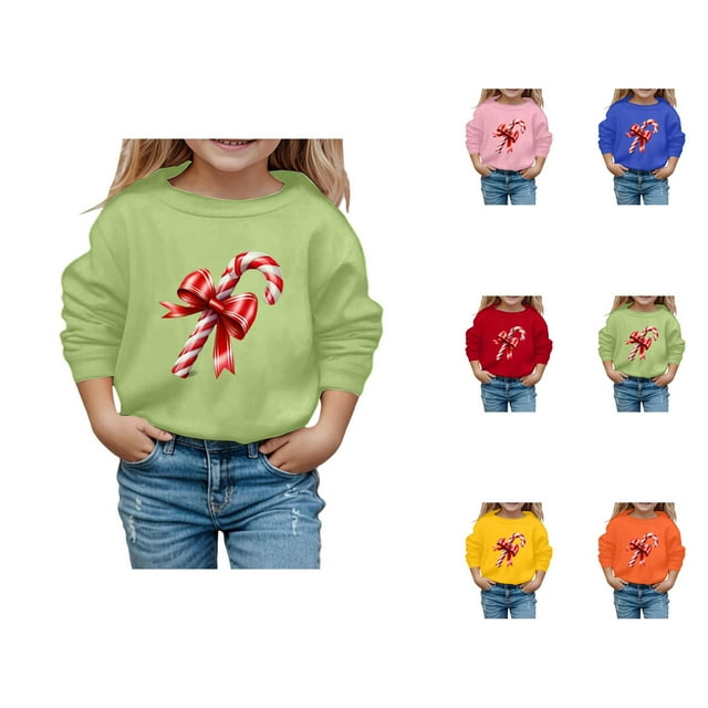 Chandails en Molleton de Noël pour Enfants 2025 Manches Longues Col Rond Graphique de Vacances pour Garçons Filles Chandail Tops