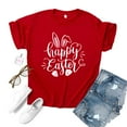 thumbnail image 1 of Blouse d'Été Grande Taille à Manches Courtes pour Femmes, T-shirt Imprimé Col Rond de Pâques, Blouse Décontractée Ample à Manches Courtes, T-shirt Col en V pour Femmes en Liquidation, 1 of 2