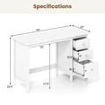 thumbnail image 3 of Costway Computer Desk with 3 Drawers 48" Wide Writing Desk with Storage Anti-tip Kit White, 3 of 9