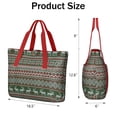 thumbnail image 3 of Tote Bag for Women - Red and Green Christmas Reindeer Pattern Shoulder Bag - Large Utility Work Duffle Bag with Zipper Handbag for Travel, Work, Sprots, 3 of 5