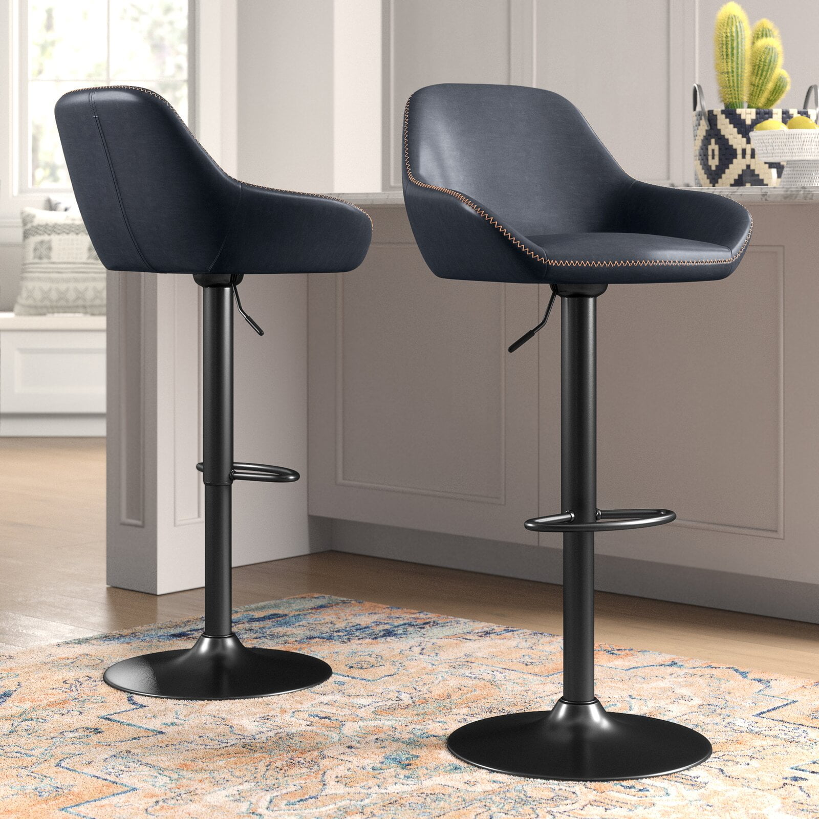 Thibodeaux Swivel Adjustable Height Bar Stool - Walmart.com