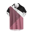 thumbnail image 2 of Qertyioot Men's Spring Short Sleeve Loose Round Neck Geometric Unlocated Printed Shirt Ultra Soft Bamboo, 2 of 4