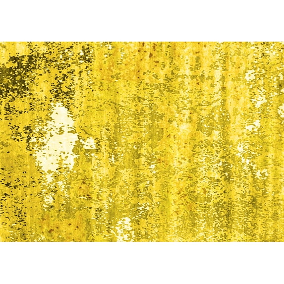 Ahgly Company Indoor Rectangle Oriental Yellow Industrial Area Rugs, 7' x 9'