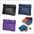 thumbnail image 5 of Women Men Genuine Leather Mini Zip Coin Key Purse Money Wallet Pouch Gift Purse Card Coin Key Holder Purse Clutch, 5 of 10
